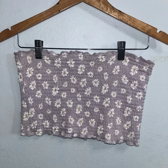 Floral Tube Top in Purple and White - Picture 1 of 2
